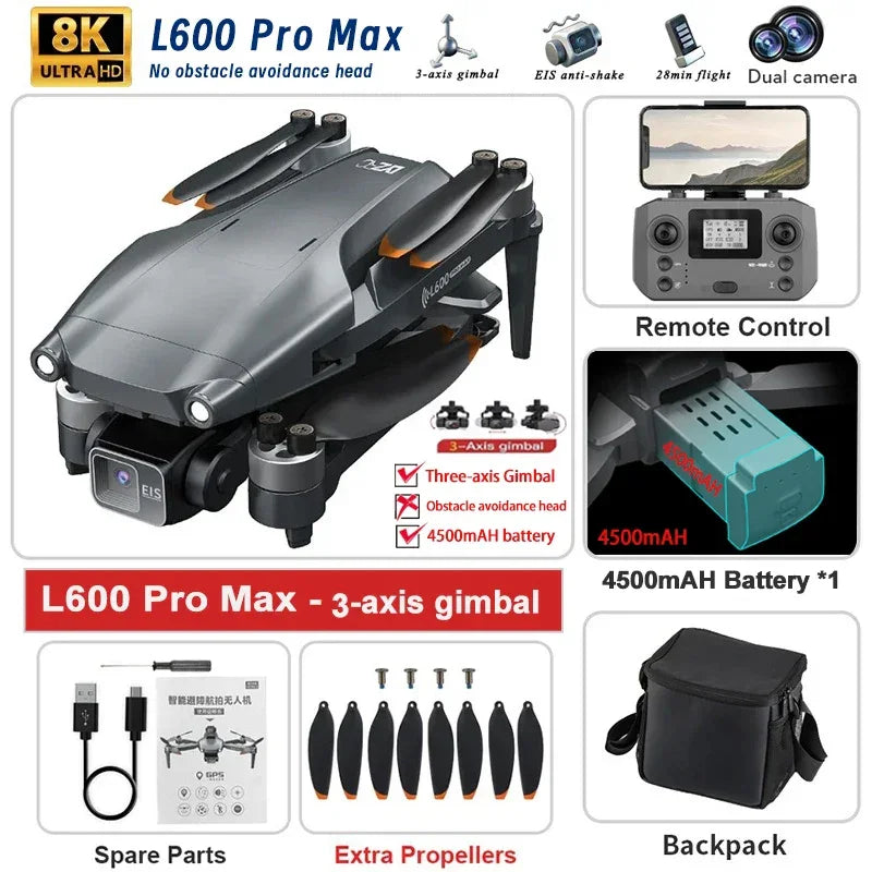 2025 New PRO MAX GPS Drone 4K Professional HD Dual Camera - Empire P.E