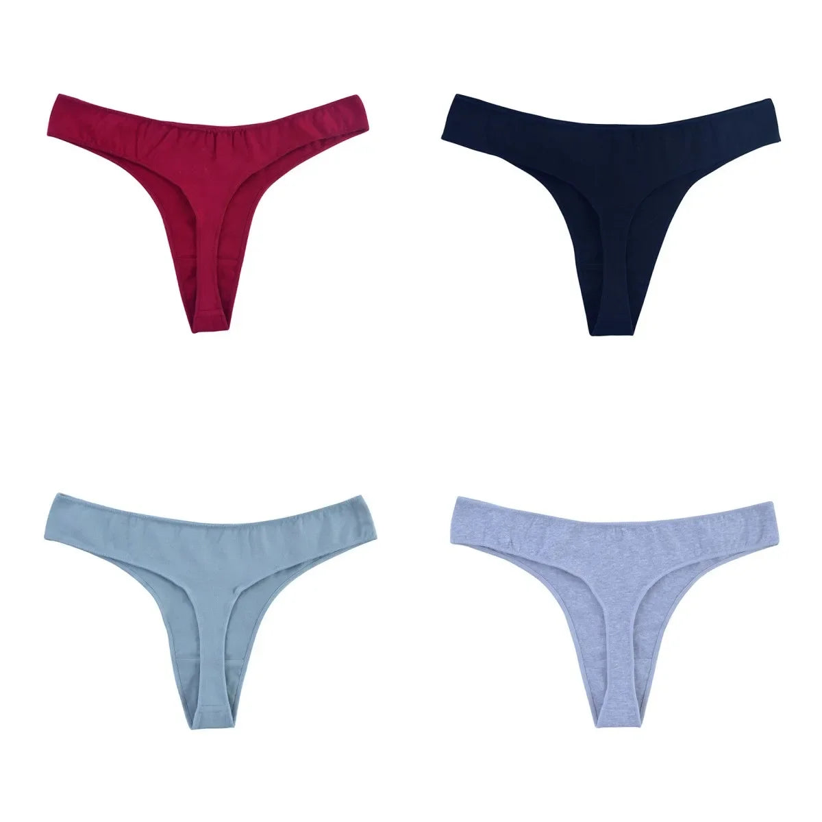 4Pcs/Set Cotton Panties Women Thongs Low Rise G-String - Empire P.E