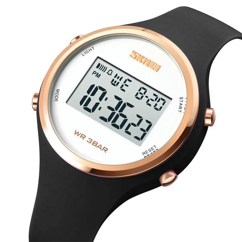 Fashion Digital Watches for Womens Waterproof LED Light Silicone Strap - Empire P.E