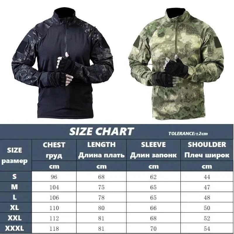Tactical Shirts Combat Shirt Men Clothing Long Sleeve T-Shirts Breathable Airsoft T-shirt Camo Quick-dry Paintball T-Shirt Tops - Empire P.E