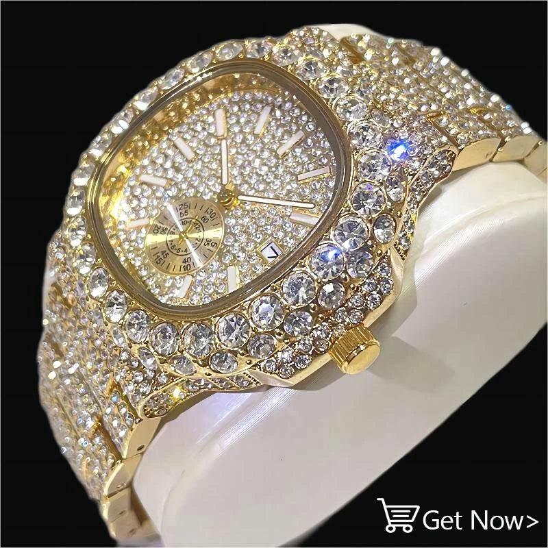 2023 New Arab Number Watch For Men Luxury Fully Diamond - Empire P.E