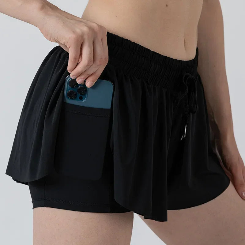 2in1 Jogger Flowy Athletic Shorts for Women - Empire P.E