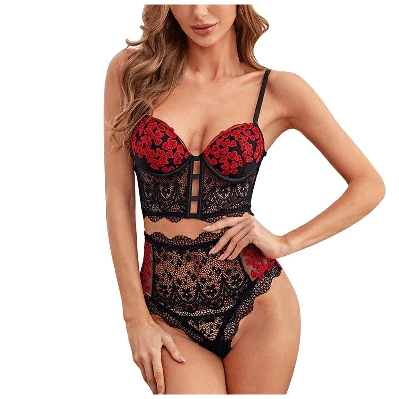 Sexy Lace Thong Lingerie Set - Empire P.E