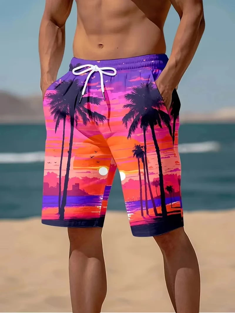 Palm Tree Graphic Swim Trunks
