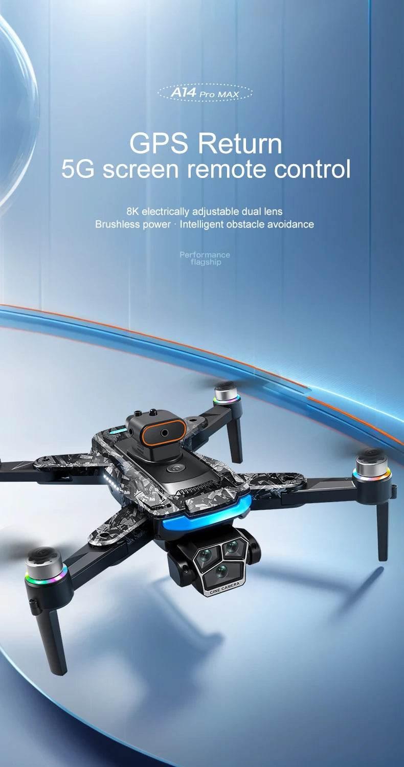 Drone with Camera Professional 4K HD Aerial Photography Dron GPS Return 4.5inch LCD Screen RC Quadcopter Three Camera Drone Toys - Empire P.E