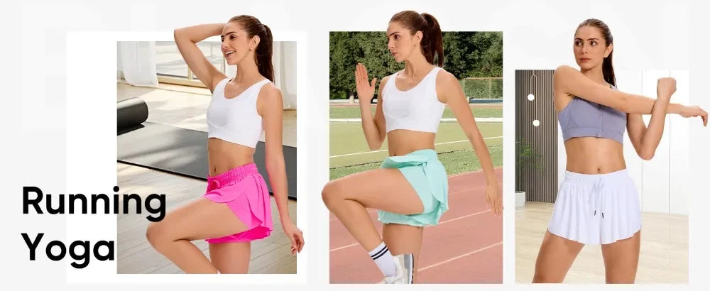 2in1 Jogger Flowy Athletic Shorts for Women - Empire P.E