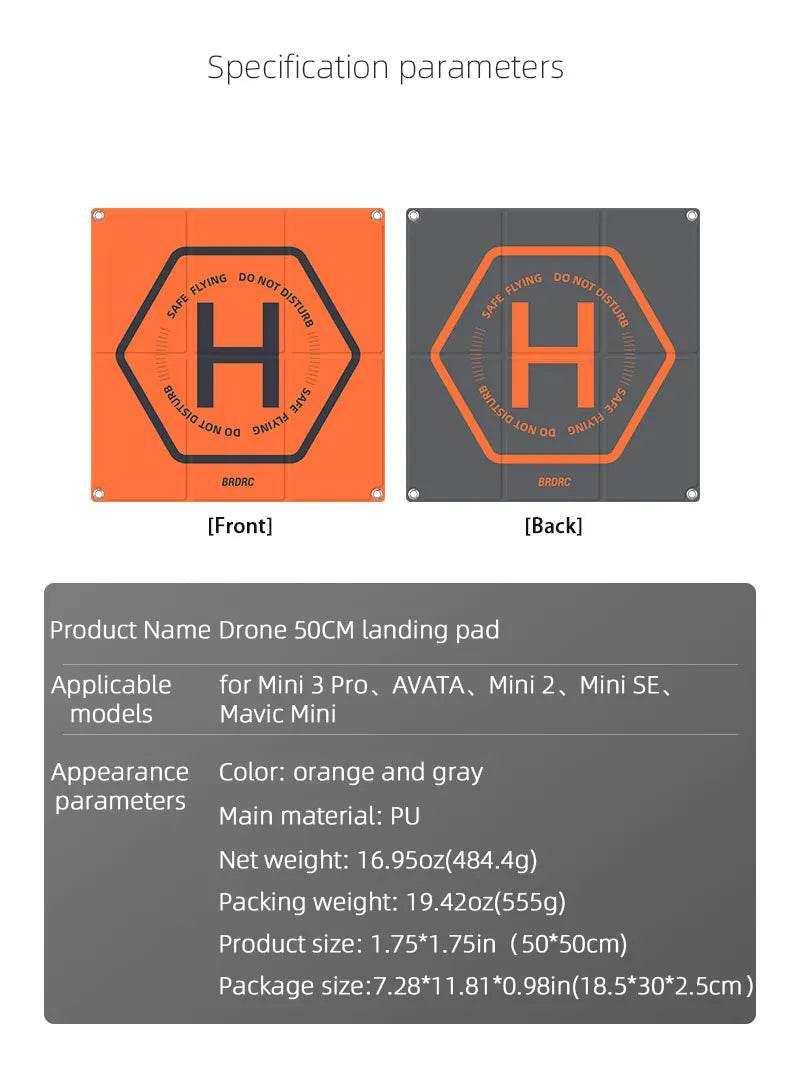 BRDRC Foldable Landing Pads for DJI Air 3S/3/NEO/Mini 4 Pro/3 Pro/4K/AVATA 2/ FIMI X8 MINI V2 Drone Mat Quadcopters Accessories - Empire P.E