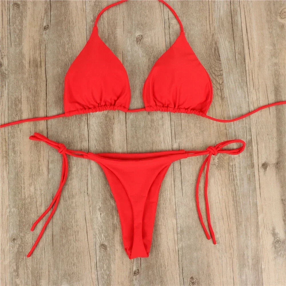 Sexy Women Quick Dry Thong Bikini Swimsuit - Empire P.E