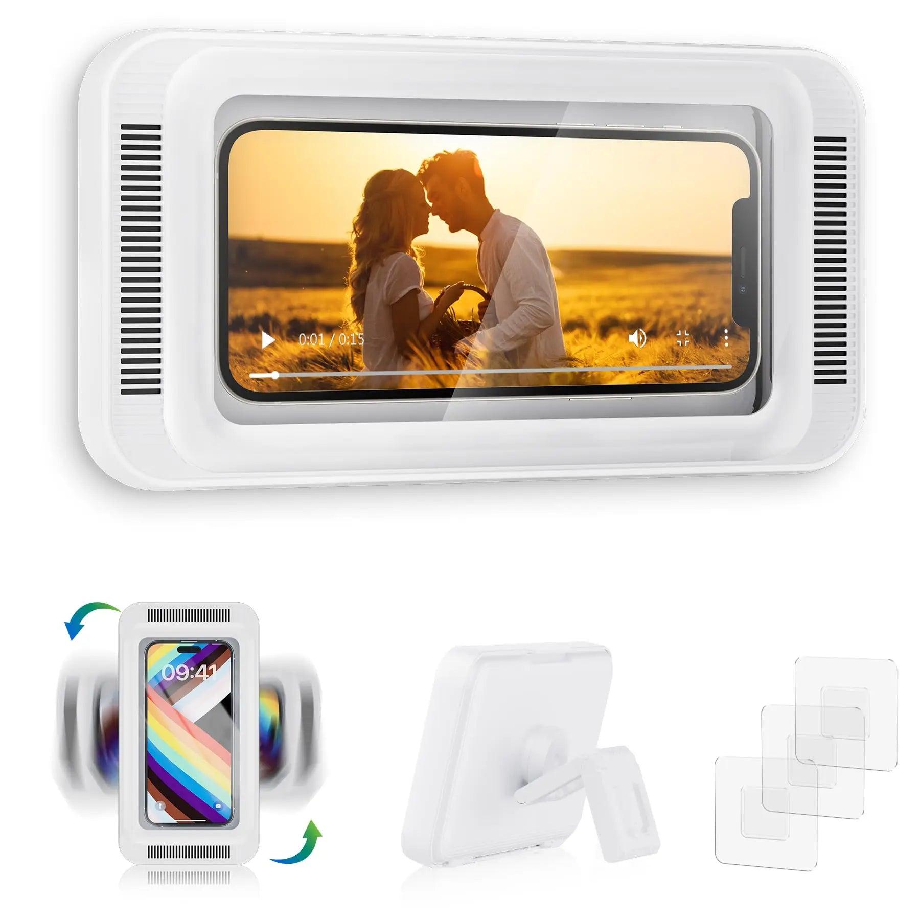 Shower Phone Holder with Speaker Waterproof 480 Rotation, Wall Phone Mount - Empire P.E