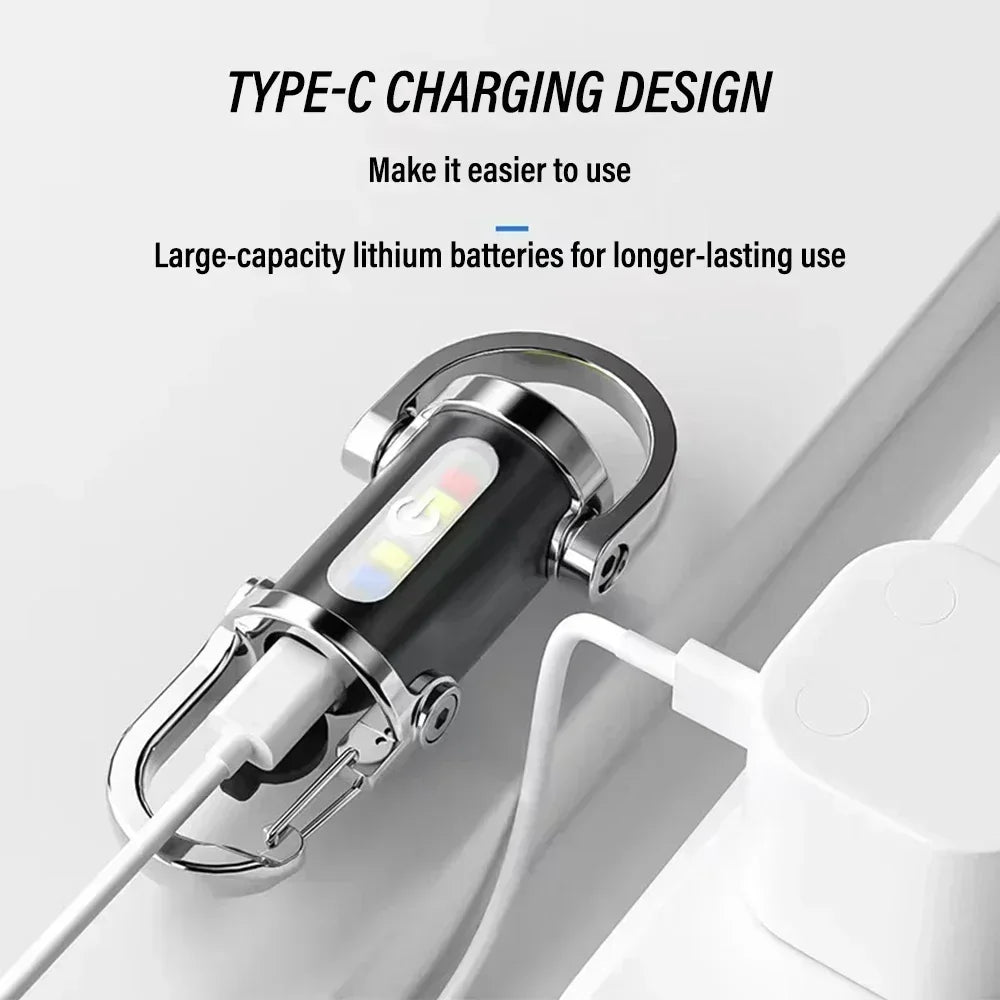 Bright COB LED Keychain Flashlight-Multifunctional USB Rechargeable - Empire P.E