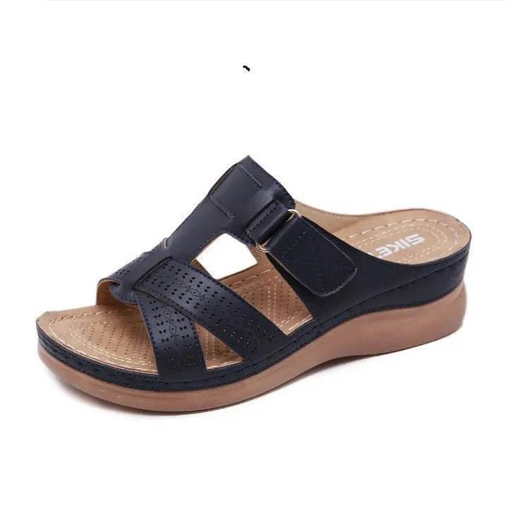 2022 Summer Women Wedge Sandals Premium Orthopedic Open Toe Sandals Vintage Anti-Slip Pu Leather Casual Female Platform Shoes - Empire P.E