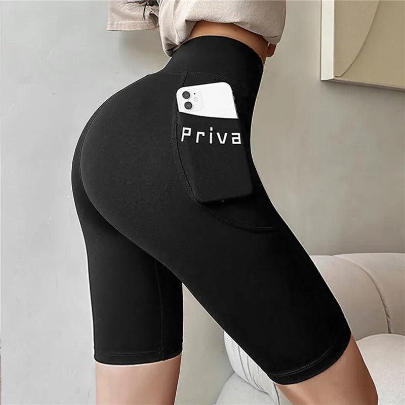 Women Yoga Sports Shorts High Waist Fitness Shorts Casual Streetwear Short Trousers Female Tight Shorts For Ladies Workout Pants - Empire P.E