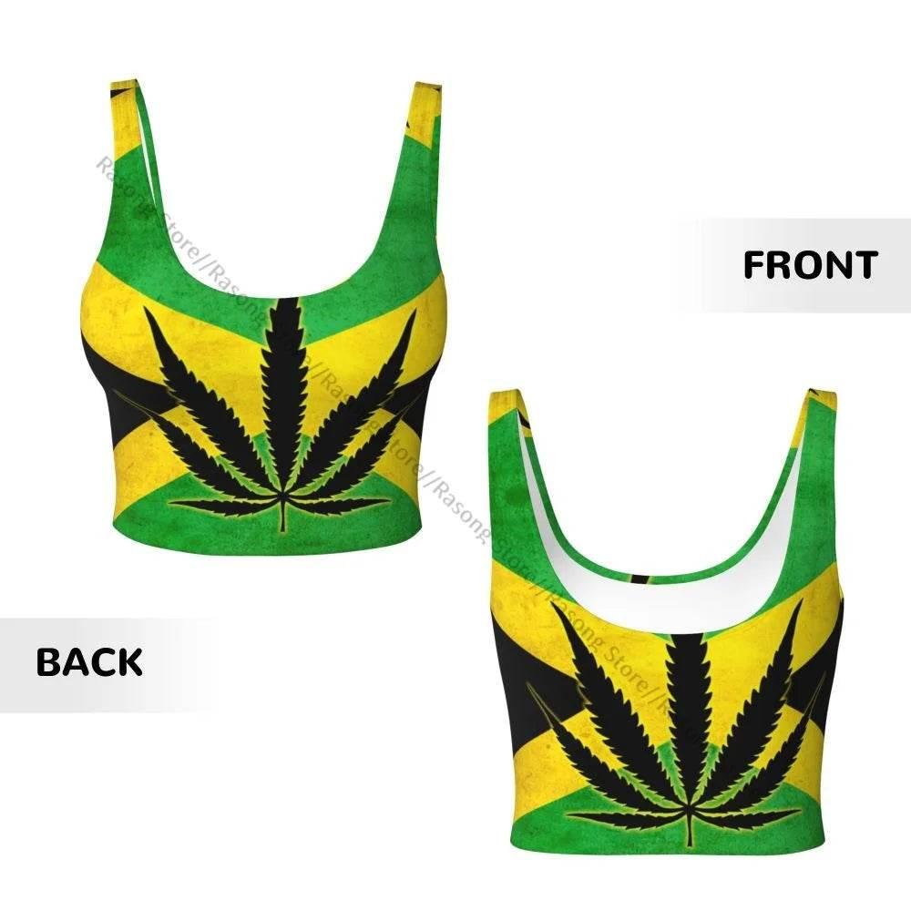 Sports Bra Women Running Yoga Clothes Vest Jamaica Kingdom Flag Gathering Fitness Vest - Empire P.E