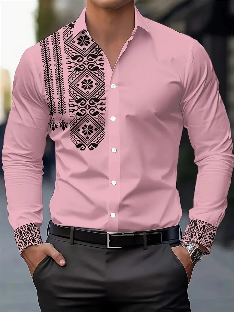 2025 new long sleeved men's printed shirt - Empire P.E