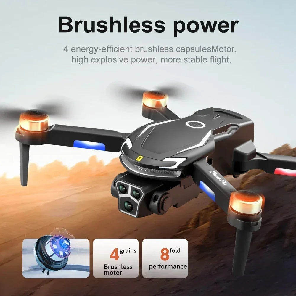 V888 Brushless Drone 8K Professional HD Triple Camera - Empire P.E