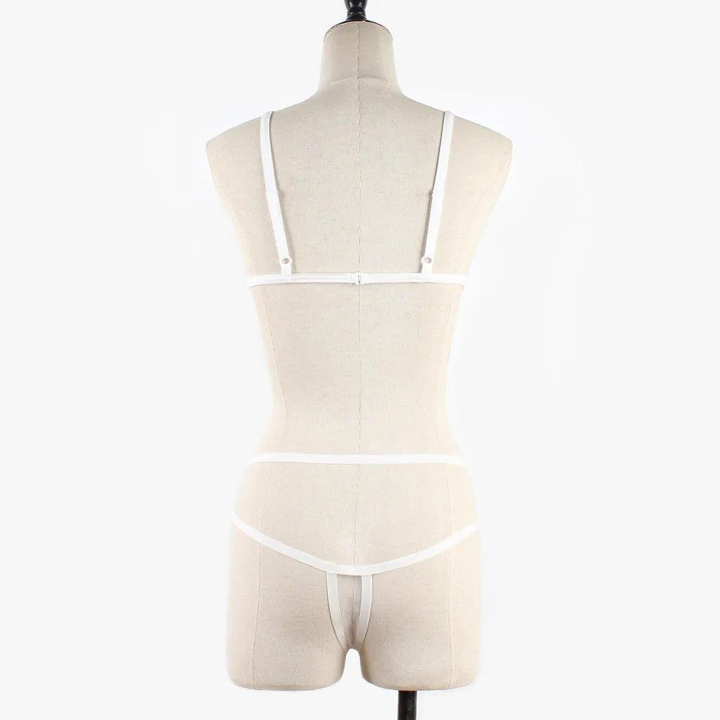 Women Sexy Lingerie Corset Solid Mesh Underwire - Empire P.E