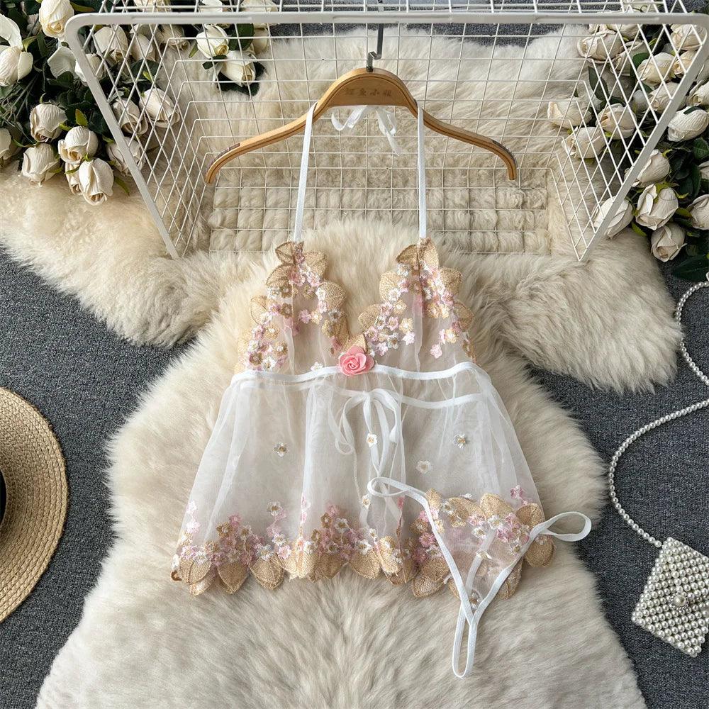 Hollow Out Cosplay Lingerie Lace Backless Jumpsuit - Empire P.E