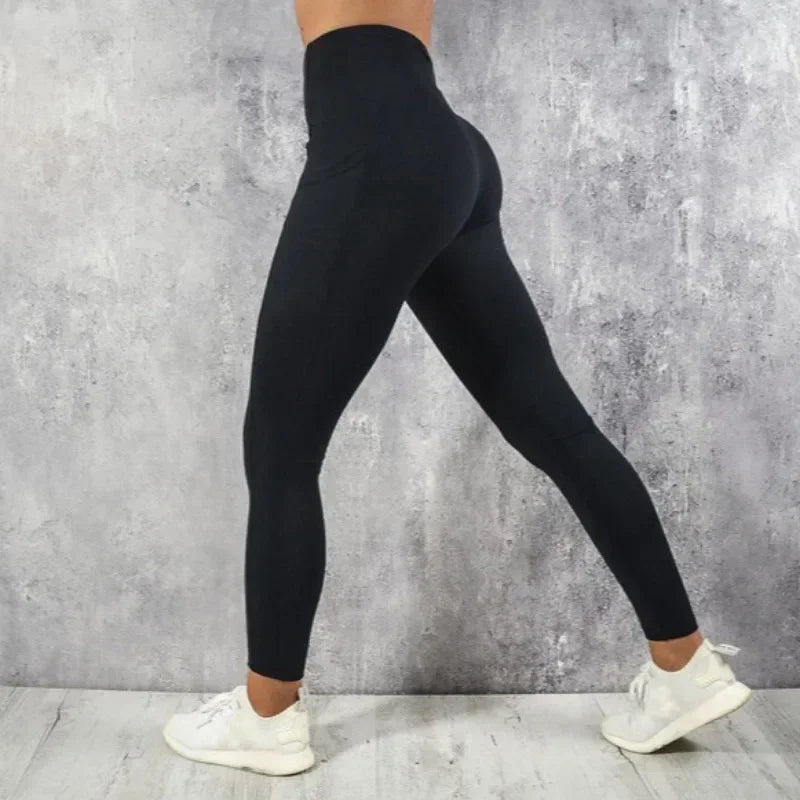 Yoga Fitness Women Leggings High Waist Tights with Pocket Gym Workout Running Stretchy Sexy Butt Liftting Casual Skinny Pants - Empire P.E