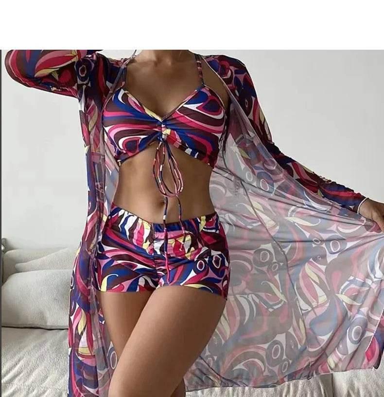 Summer Print Swimsuits Tankini Sets Female Swimwear Sports Beach Wear Two-Piece Bathing Suit Girls Pool Women Swimming Suit 2025 - Empire P.E
