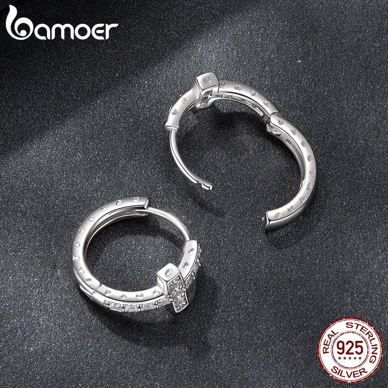 Moissanite Cross Hoop Earrings - Empire P.E