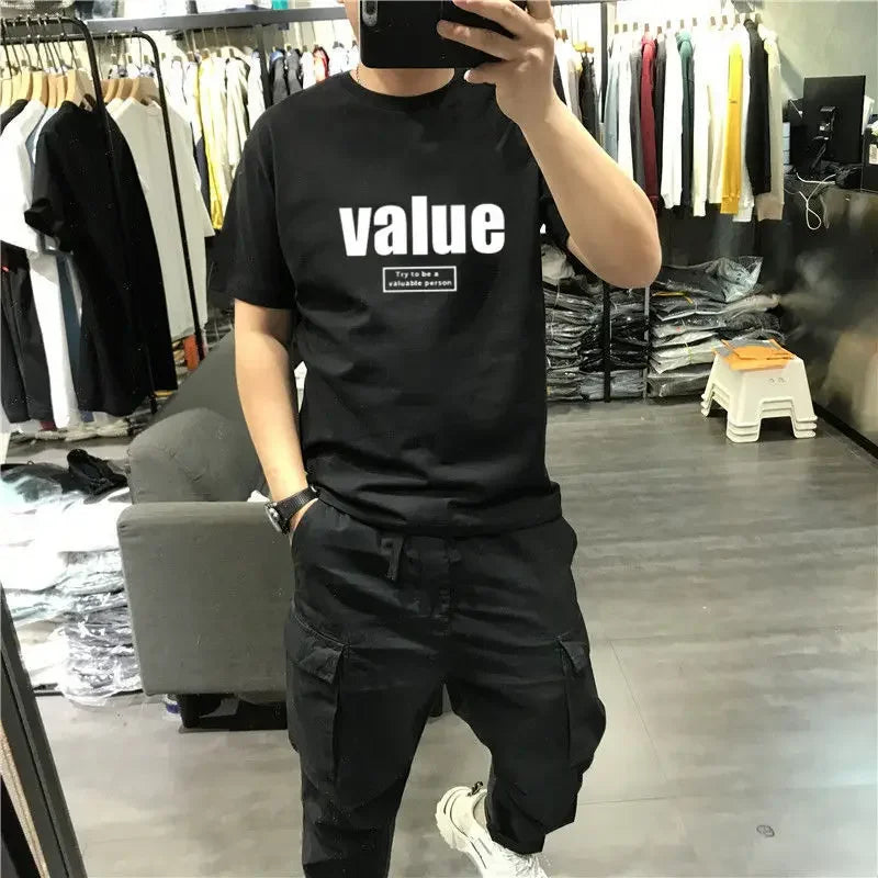 T Shirt for Men Tee Shirts 100% Cotton Streetwear
