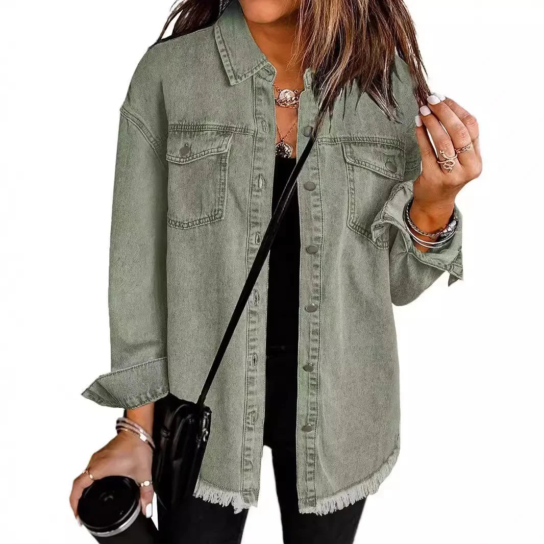 Women Denim Coat Shirt