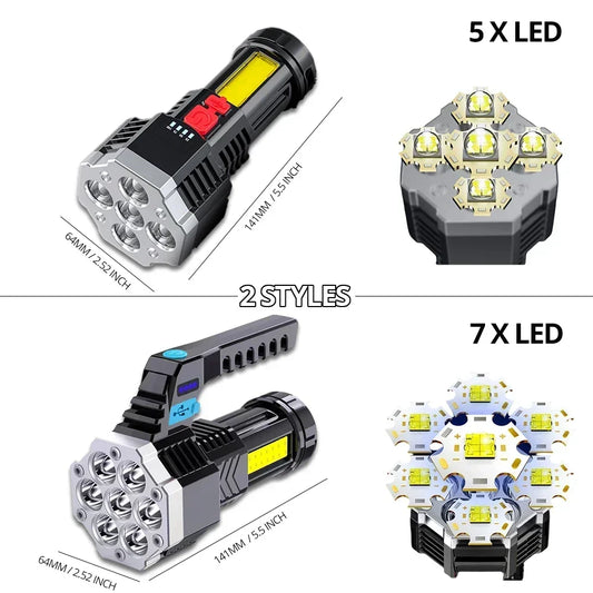 High Power Rechargeable Led Flashlights 7LED - Empire P.E