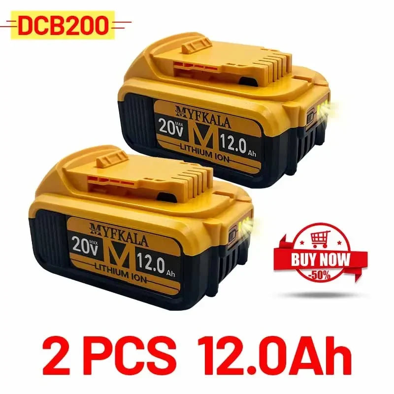 New 100% Original 12000mAh 20V for Dewalt Power Tool Battery DCB206 20V 18.0Ah Battery DCB206 20V Battery DCB205 DCB200 - Empire P.E