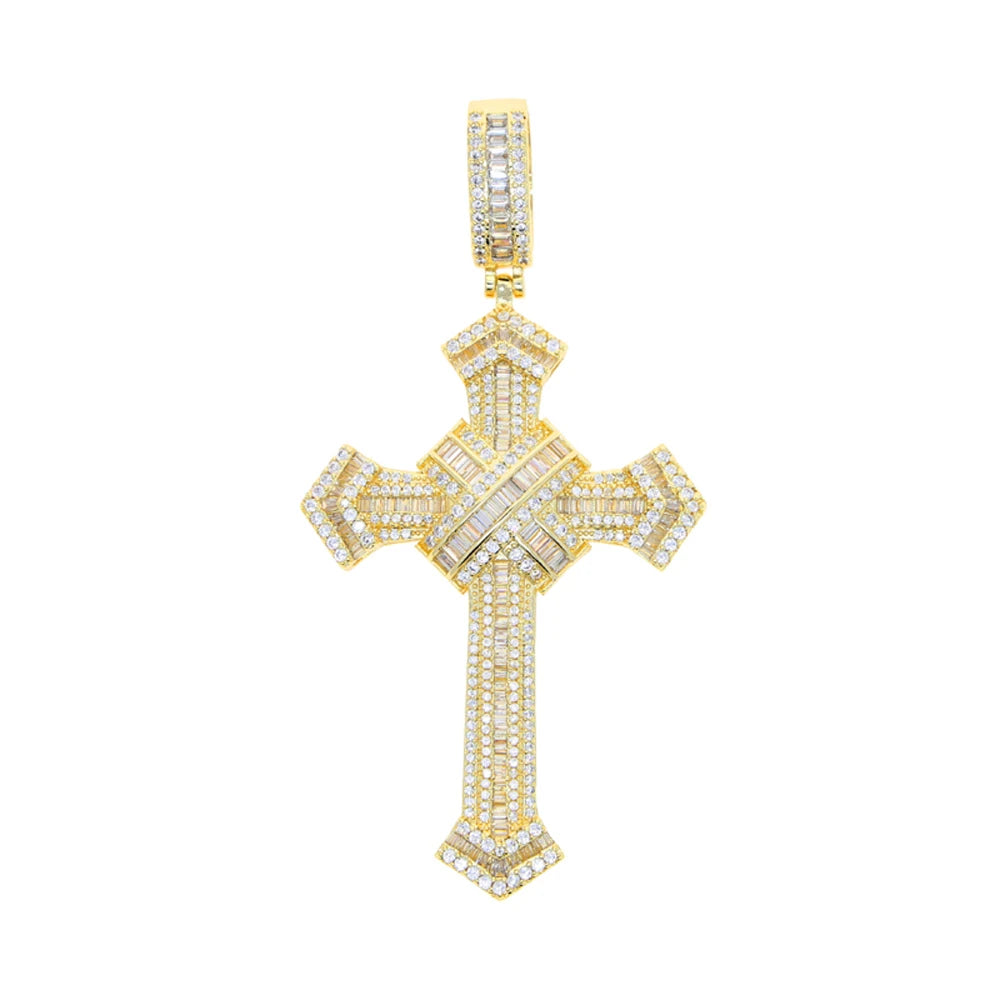 New Iced Out Cross Pendant Necklace