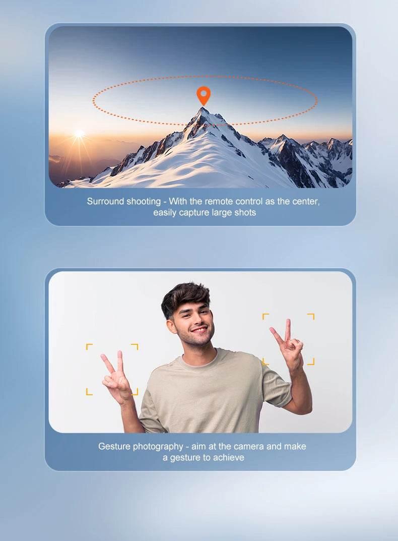 Drone with Camera Professional 4K HD Aerial Photography Dron GPS Return 4.5inch LCD Screen RC Quadcopter Three Camera Drone Toys - Empire P.E