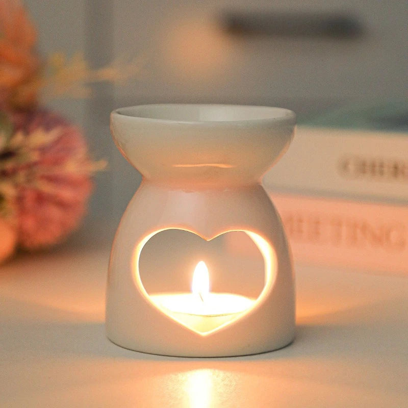 White Ceramic Incense Burner Candle Essential Oil Diffuser