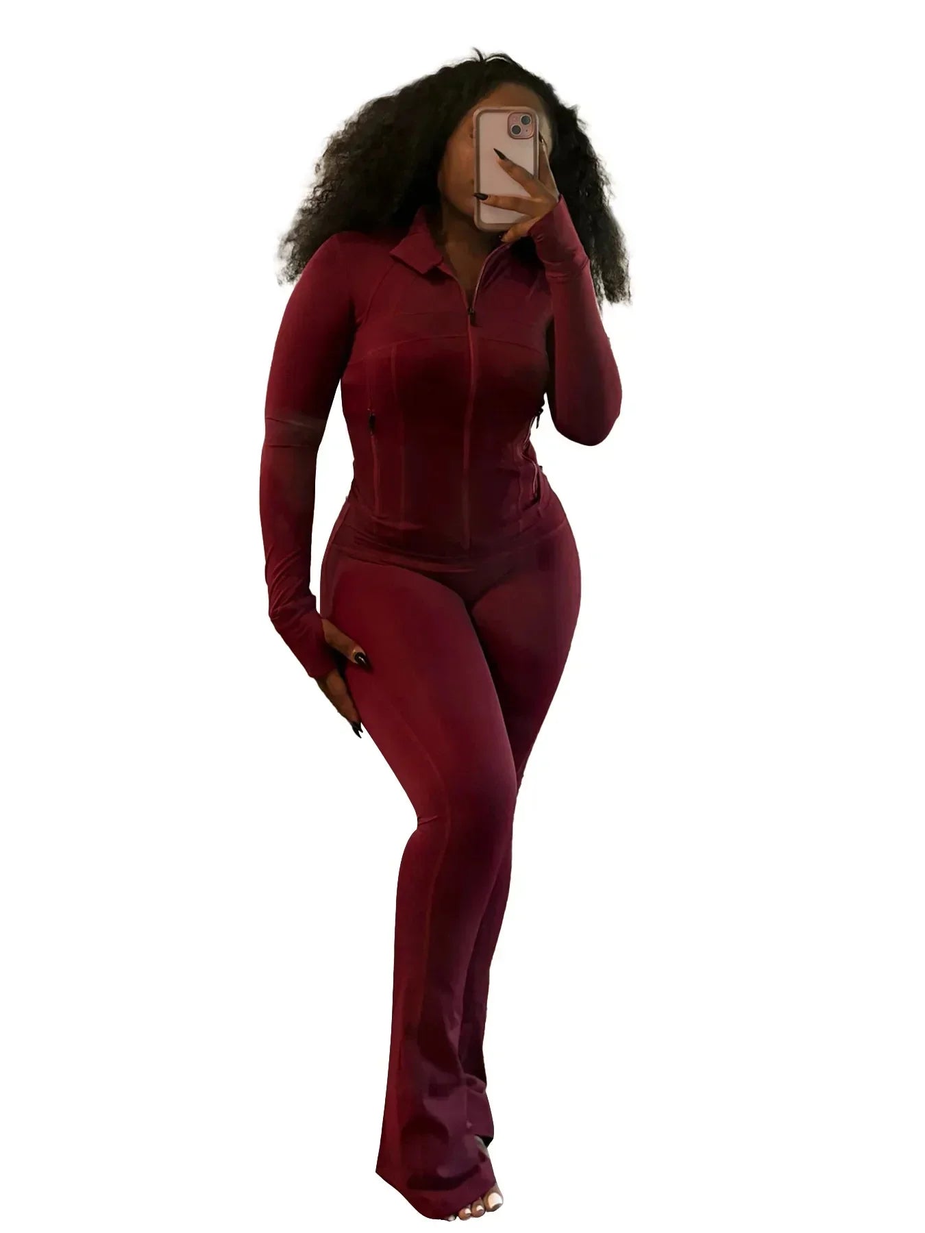 Casual Women's Long Sleeve Tight Fitting Sports Clothing 2-Piece Set - Empire P.E