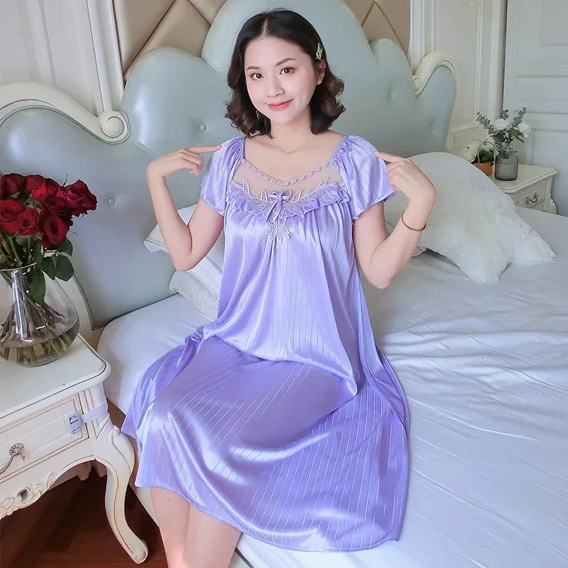 Ladies Ice Silk Nightgowns - Empire P.E