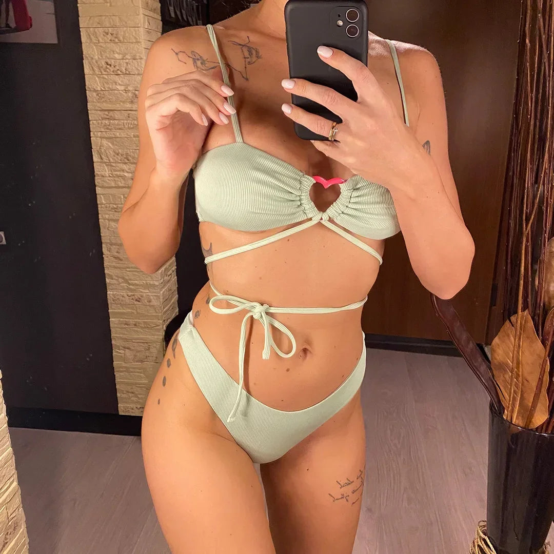 Wrap Around With Skirt Thong Bikini Women Swimwear - Empire P.E