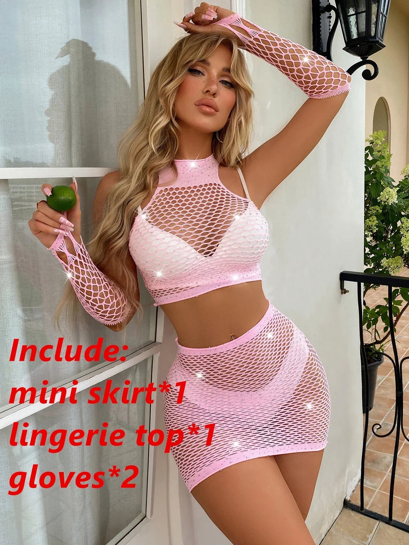 Diamonds Mini Skirt Club Sexy Party Wear Sheer - Empire P.E