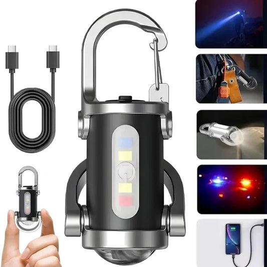 Bright COB LED Keychain Flashlight-Multifunctional USB Rechargeable - Empire P.E