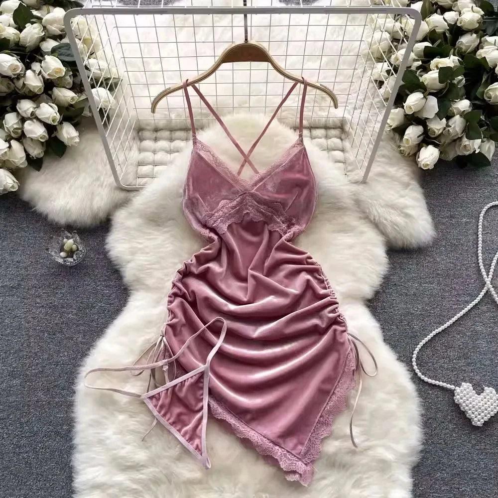 Hollow Out Cosplay Lingerie Lace Backless Jumpsuit - Empire P.E