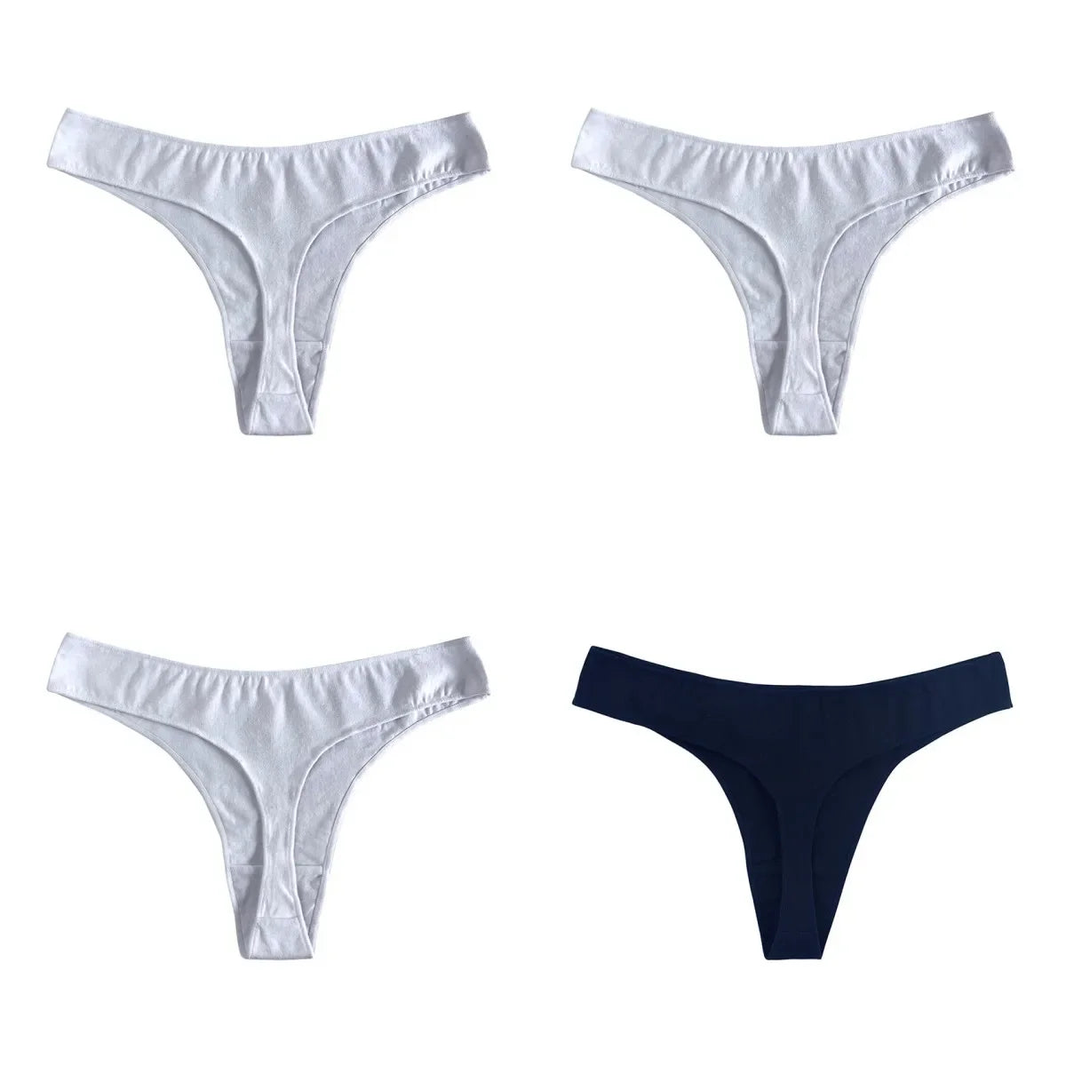 4Pcs/Set Cotton Panties Women Thongs Low Rise G-String - Empire P.E
