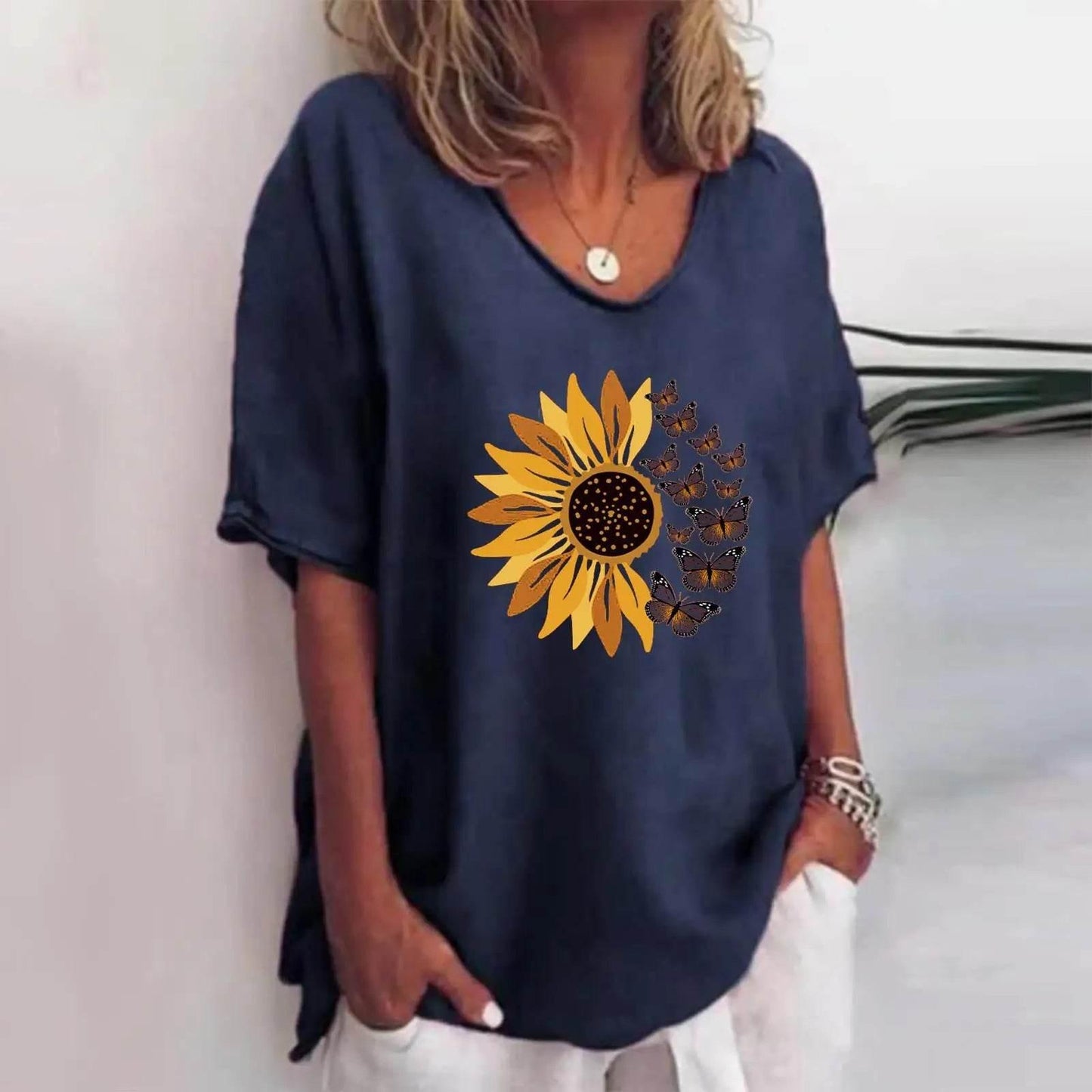 New Women'S T-Shirt Summer Short Sleeve V-Neck Top Loose Casual Female Clothing Streetwear Hip Hop Tee Harajuku T Shirt Pullover - Empire P.E