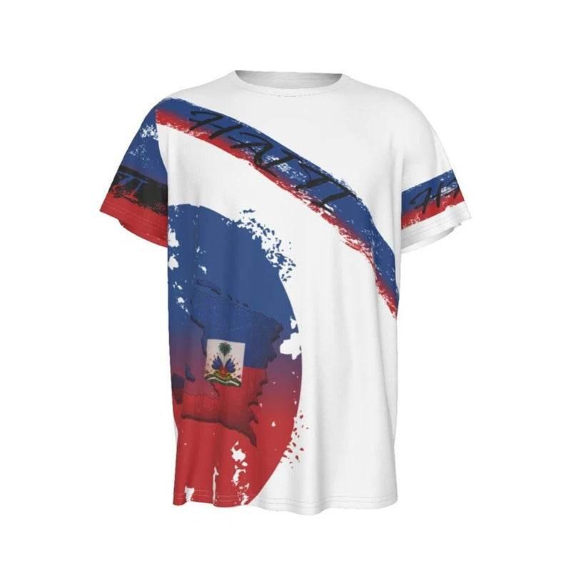 Haitian Flag T-shirt Men 3D Print Haiti Emblem Symbol Vintage T Shirts Summer Fashion Streetwear Short Sleeve Y2k Mens Clothing - Empire P.E