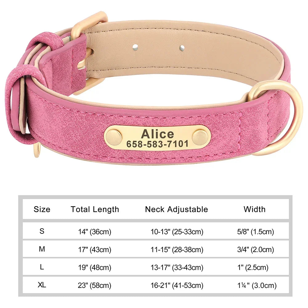 Personalized Dog Collar Custom Engraved PU Leather - Empire P.E
