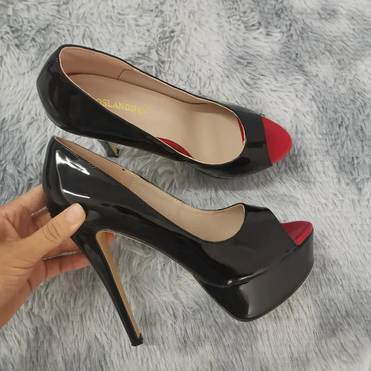 Women Pumps Sexy Platform Peep Toe 14cm - Empire P.E