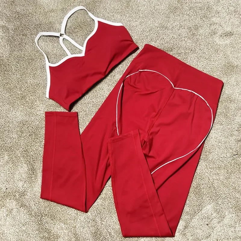 Gym Set Contrasting Color Sports Bra Suits - Empire P.E