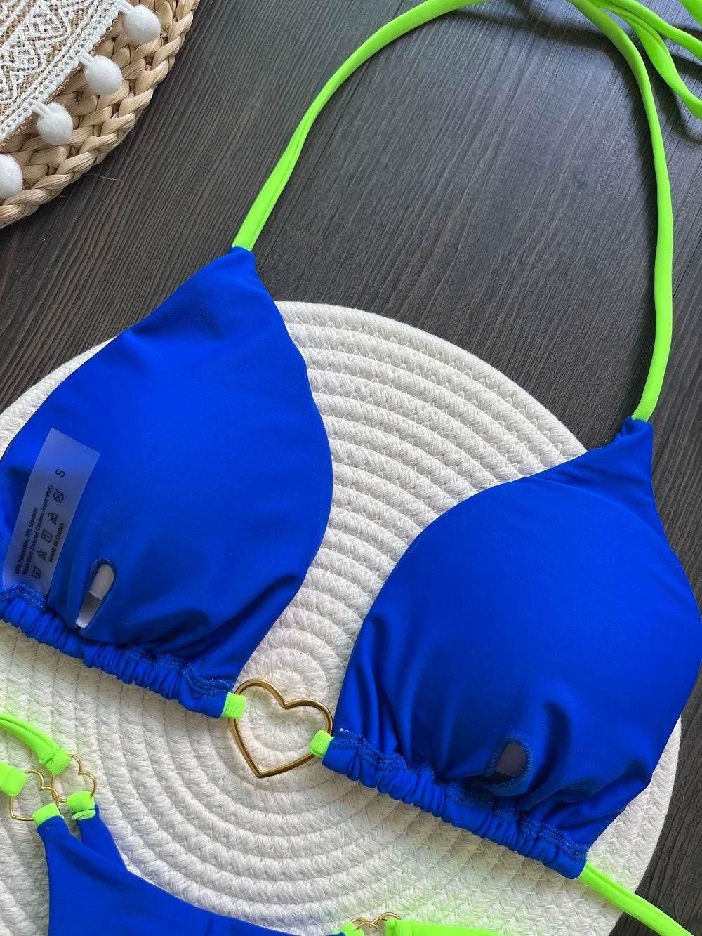RUOTONSEPT Sexy Halter Solid color Bikini Set Women's Swimsuit Two-piece Triangle Thong Swimwear Bathing Suit Brazilian Biquinis - Empire P.E