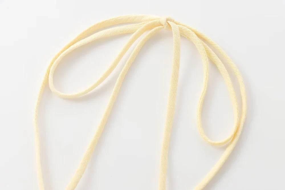 Textured halter crop top with ruffles Women's short yellow sleeveless top with sexy streamers for summer 2024 traf - Empire P.E