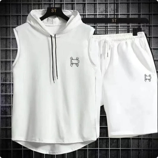 Men's track suit summer sportswear two-piece t-shirt shorts