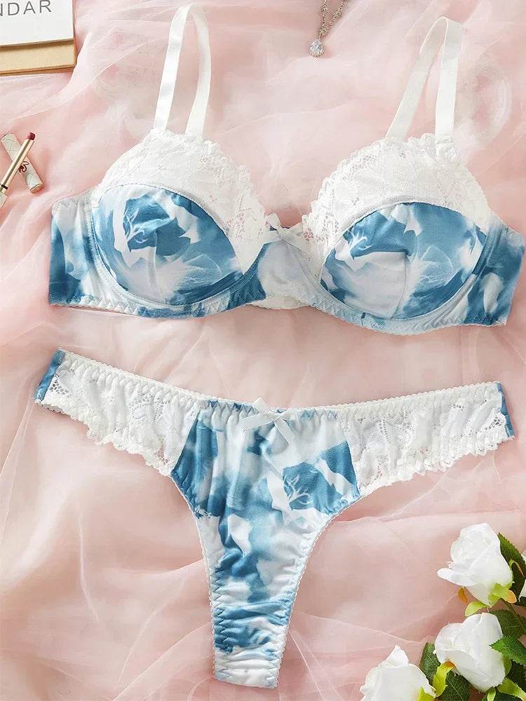 Plus size wireless bra Summer thin adjustable anti-sagging underwear set - Empire P.E