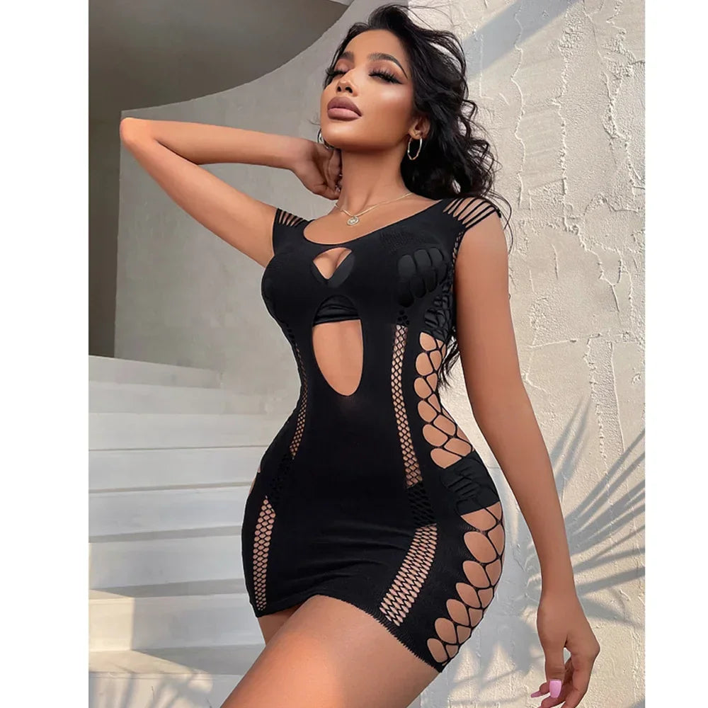 Sexy Women's Dresses Open Bra Cutout Mini Skirt - Empire P.E