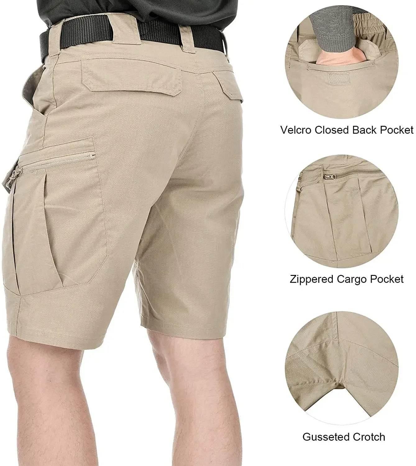Including Belt Waterproof Quick Dry Multi-pocket Short Pants - Empire P.E