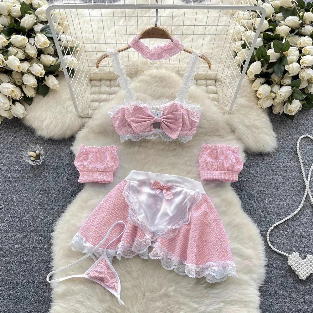 Hollow Out Cosplay Lingerie Lace Backless Jumpsuit - Empire P.E
